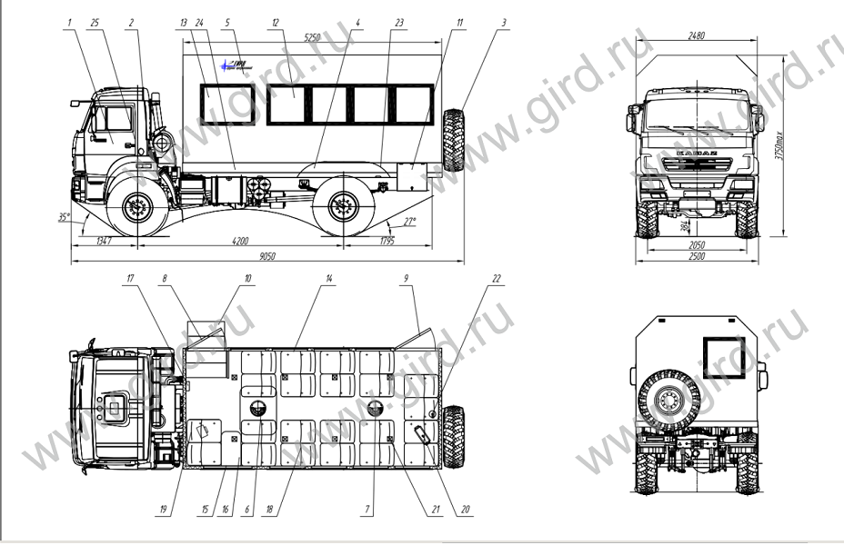 Камаз 43502 чертеж