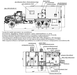Автомобиль-лаборатория контроля технического состояния трубопровода на шасси Урал 4320-6952-74Е5Г38