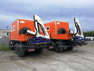 АРОК КамАЗ 43118-46 с грузовой платформой и КМУ ИМ-50