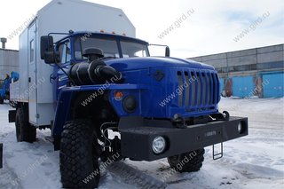 ГПА Урал 43206 с КМУ ИМ 55 каркасный фургон