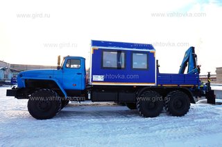 Вахтовый автобус Урал 4320 с КМУ ИМ-50