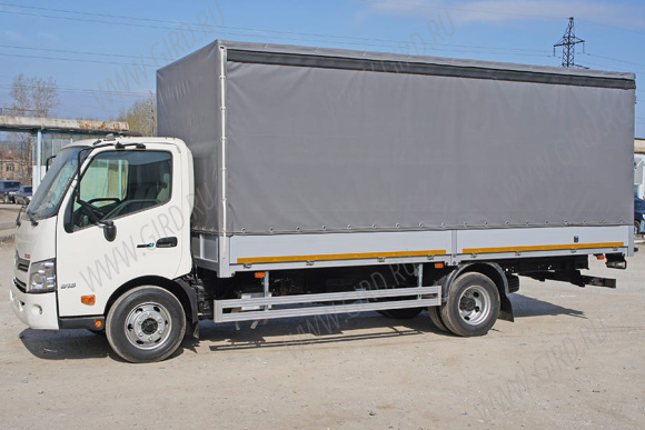 Hino 300 тент с раздвижной крышей 8