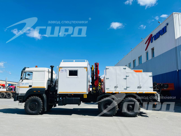 Ремонтно -  эвакуационная мастерская с КМУ ИМ-150 N шасси УРАЛ 4320 