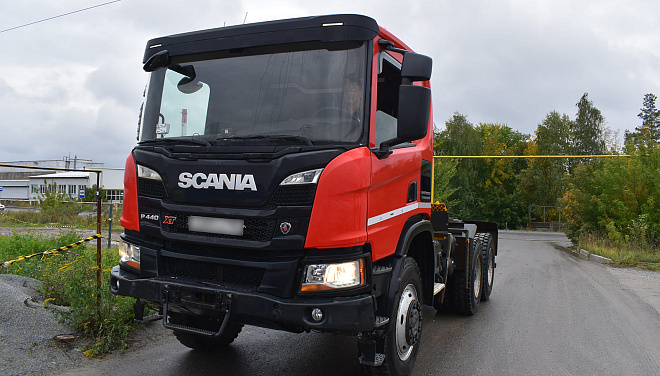 Седельный тягач с КМУ ИМ-180А на шасси SCANIA до реновации Седельный тягач с КМУ ИМ-180А на шасси SCANIA до реновации
