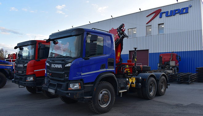 Седельный тягач с КМУ ИМ-180А на шасси SCANIA после реновации Седельный тягач с КМУ ИМ-180А на шасси SCANIA после реновации