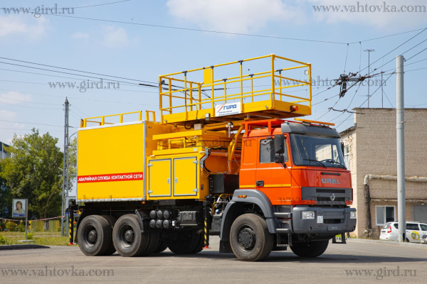 Автомобиль аварийной службы контактной сети ПНП ГИРД 8.5 – подъемник ножничный поворотный на шасси Урал С35510 Автомобиль аварийной службы контактной сети ПНП ГИРД 8.5 – подъемник ножничный поворотный на шасси Урал С35510