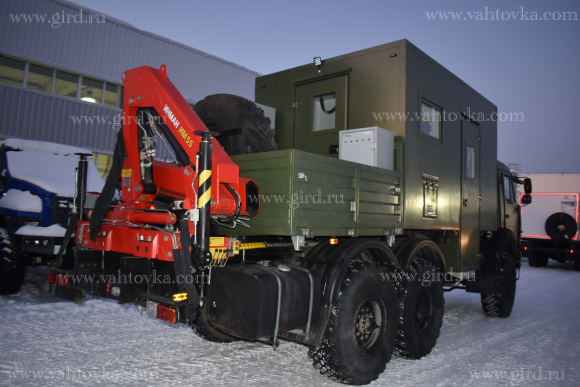 ПАРМ с бортовой платформой и КМУ ИНМАН ИМ 55 на шасси Камаз 43118