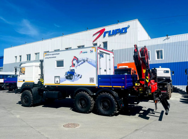 Маслораздаточный комплекс с КМУ ИМ-180 на шасси УРАЛ 4320  Маслораздаточный комплекс с КМУ ИМ-180 на шасси УРАЛ 4320