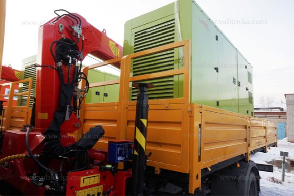 Мобильная насосная электростанция на шасси КамАЗ 4308 с КМУ ИТ-80