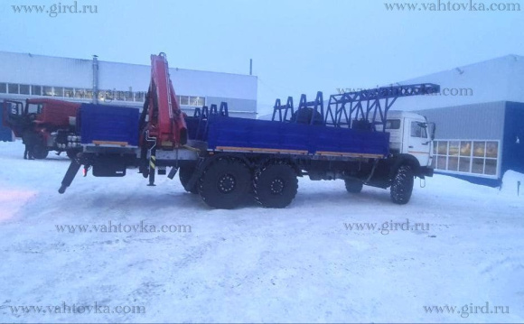 Агрегат для ремонта промысловых трубопроводов АРП с КМУ ИМ 150 на шасси Камаз 43118 4