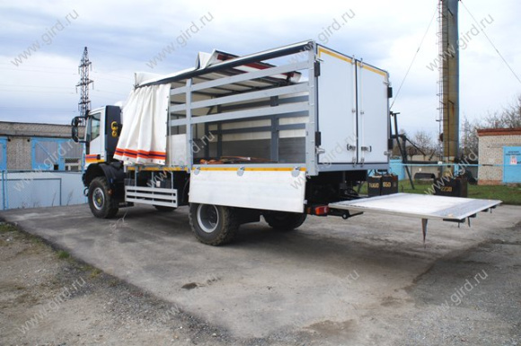 Iveco с КМУ ИМ-77 и гидробортом 7