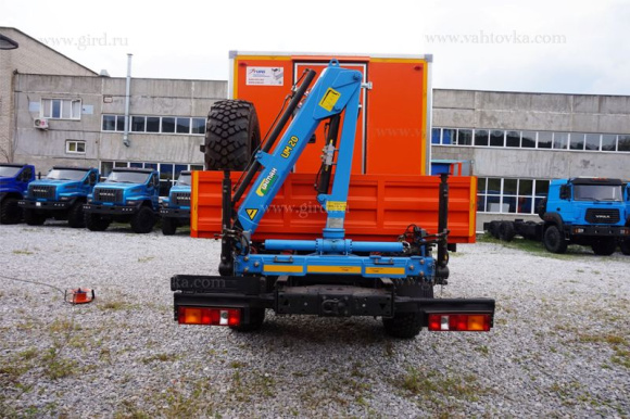 Вахтовый автобус КамАЗ 43502-3026-45 (14 мест) с КМУ ИМ-20 3