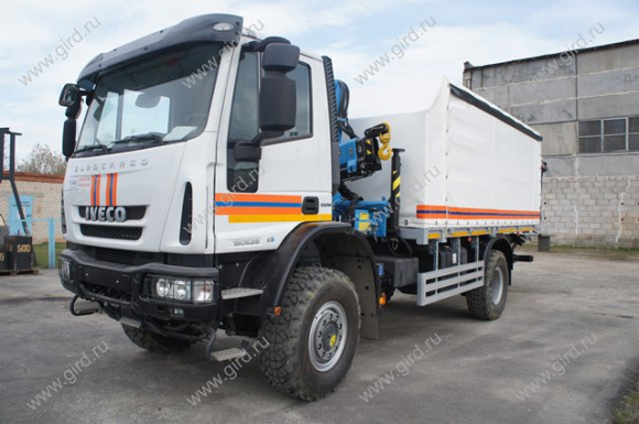 Iveco с КМУ ИМ-77 и гидробортом 2
