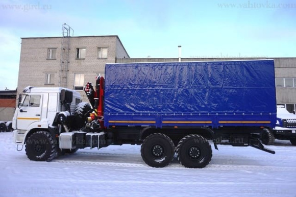 КамАЗ 43118 с КМУ ИМ-150N, тентованный 5