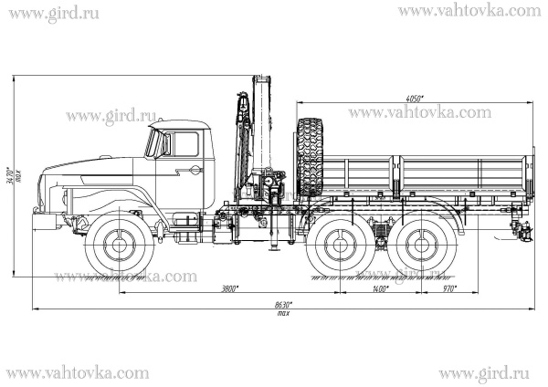 Бортовой автомобиль Урал 5557 с КМУ ИМ-150 2