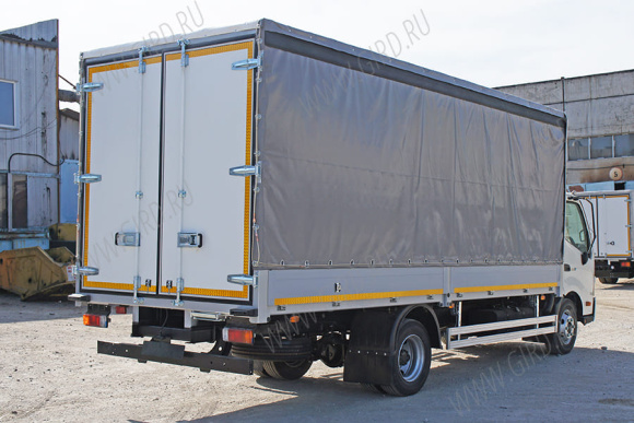 Hino 300 тент с раздвижной крышей 10