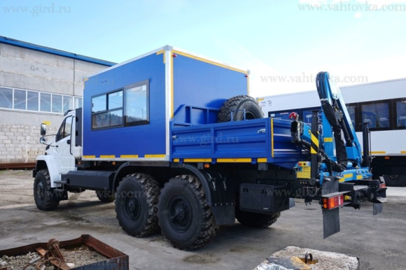 Вахтовый автобус Урал Next (метан), 8 мест с КМУ ИМ-25 3