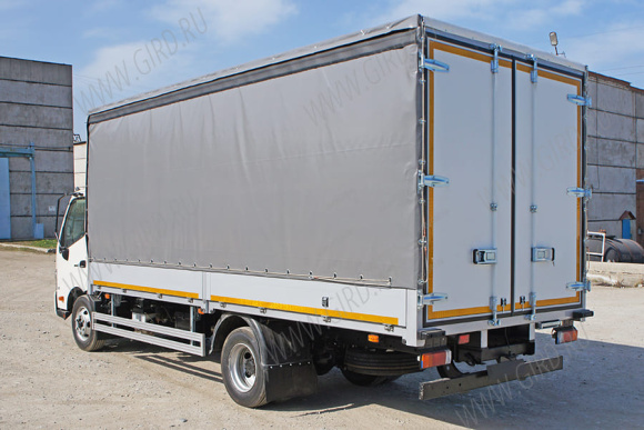 Hino 300 тент с раздвижной крышей 9