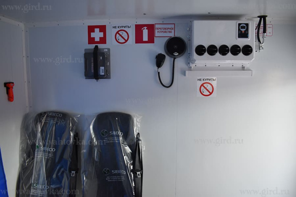 Вахтовый автобус Урал 4320 с грузовой платформой и КМУ PK-7.001 SLD 9