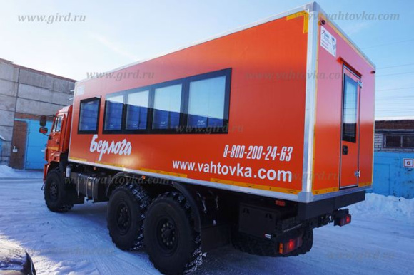 Автобус вахтовый "Берлога" на шасси КамАЗ 43118, 22 места, багажный отсек 3
