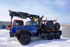 Лесовоз Урал 5557 с прицепом роспуском и КМУ VM-10 1